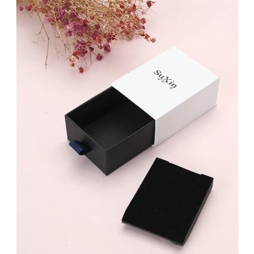 Wholesale 500pcs/Lot custom logo jewelry packaging box cardboard jewelry boxes ring box