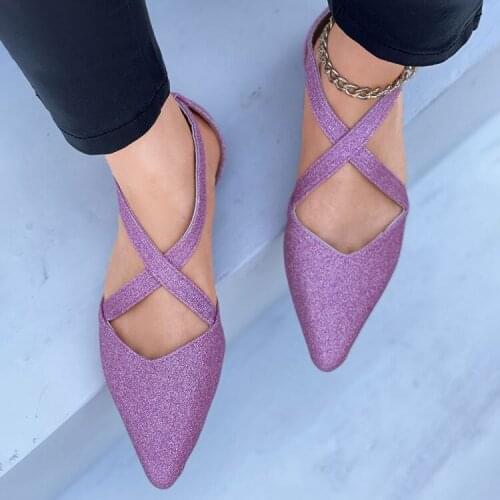 Hot Fashion Women Loafers Shoes Shallow mouth strap pointed toe flat shoes one word buckle Roman shoes Casual flat shoes size 43