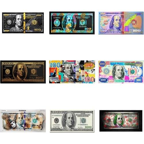 Street Art Graffiti Dollar Wall Art Money Inspirational Modular Pictures Abstract Poster Canvas Painting Home Decor Living Room