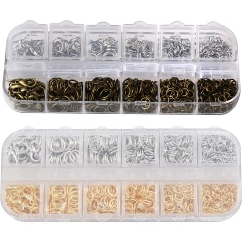 1 Box Lobster Clasp Open Jump Rings Jewelry Metal Iron DIY Making Findings Supplies For Necklace Anklet Handmade DIY Accessories