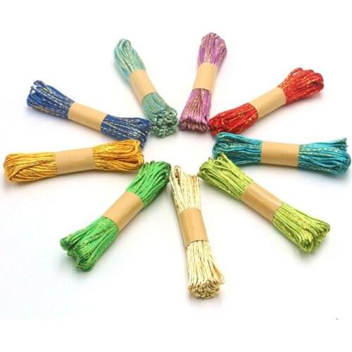 10M diameter 2MM gold wire two-color rope DIY hand-knitted color gift wrapping scissors wedding birthday part
