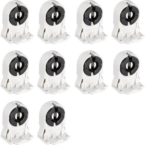 Uxcell 10Pcs Screw Type T8/T10 Lamp Holder Non-shunted Light Socket For LED Fluorescent Tube Replacements