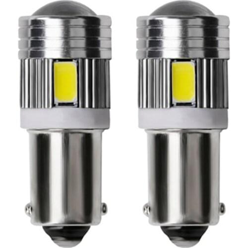 2PCS BA9S T4W T11 LED Bulbs Canbus 5630 6 SMD No Error Interior Reading Lights Car Parking Light License Plate Bulbs White
