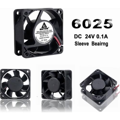 2 pieces Gdstime DC 24V 60x60x25mm Computer CPU Cooler 60mm x 25mm Plastic Cooling Fan 6025 6cm
