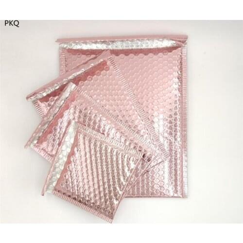 30PCS Multi-Size Rose Gold Aluminum Foil Bubble Envelopes Bags Padded Shipping Envelope Waterproof Express Bubble Bags