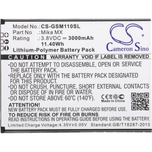 Cameron Sino 3000mAh battery for GSMART Mika MX Mika MX Dual SIM LTE Mika MX Mobile, SmartPhone Battery