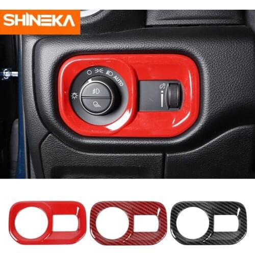 SHINEKA Interior Accessories For Dodge RAM 1500 Car Headlight Lamp Switch Decoration Cover Stickers For Dodge RAM 1500 2018-2021