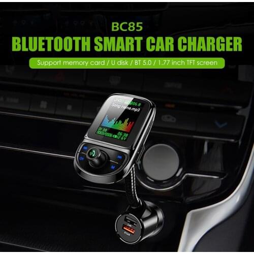 Car FM Transmitter Bluetooth 3.0 USB Charger Handsfree 1.77-inch TFT Smart MP3 Player