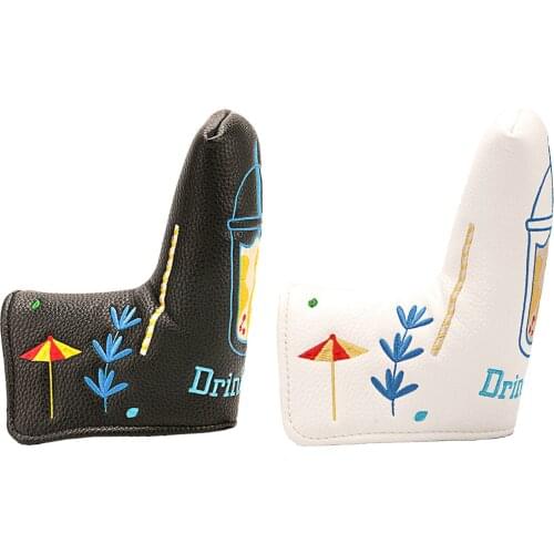 Golf Blade Putter Head Cover Embroidery Club Headcover PU Leather Replacement Waterproof Golf Putter Protect Equipment