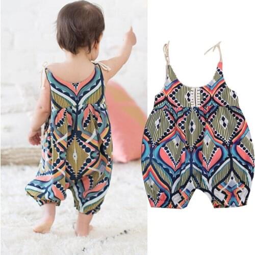 2017 Boho Childrens Clothing Newborn baby rompers baby cotton sleeveless overalls Boys Girls Autumn bebes clothes jumpsuit