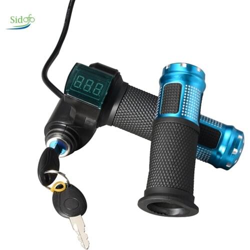 Ebike Twist Throttle Digital Display 12V-96V For Electric Bike Throttle with Handle Gas Handle Throttle Lock Key for Scooter