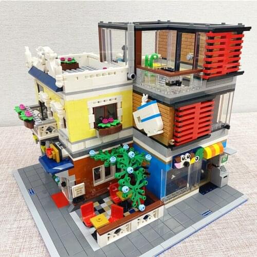 IDEAS Creativity 3 in 1 Townhouse Cafe Pet Shop Compatible with 31097 Building Lepinbricks Blocks Bricks lepinblocks Toys gifts