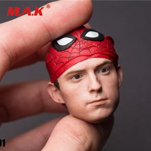 SSH-0011/6 Scale Collectible Little spider Peter Head Sculpt Male Head Carving