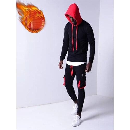 Teens Hip hop Street dance clothes Loose Hoodie Suit Couple Clothes Tracksuit Tracksuit Splicing Tracksuit Full Set Tracksuit
