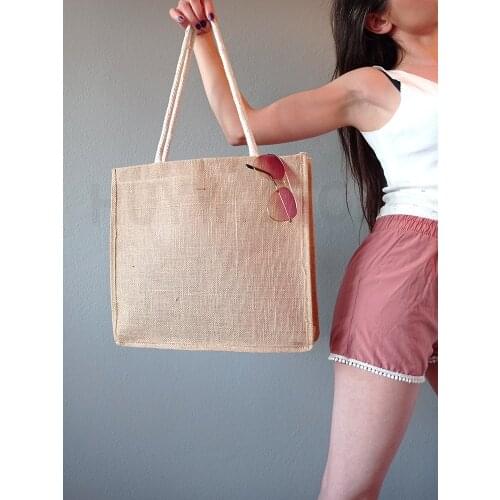 Square Straw Woven Beach Bag Summer Sea Picnic Straw Yellow Color Bohemian Holiday Shoulder Strap Knit Fashion Large For Women