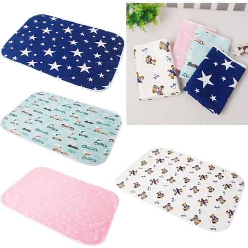 Reusable Baby Changing Mat Cover Waterproof Breathable Newborn Baby Diaper Changing Pad Cotton Washable Diaper Mattress Pads