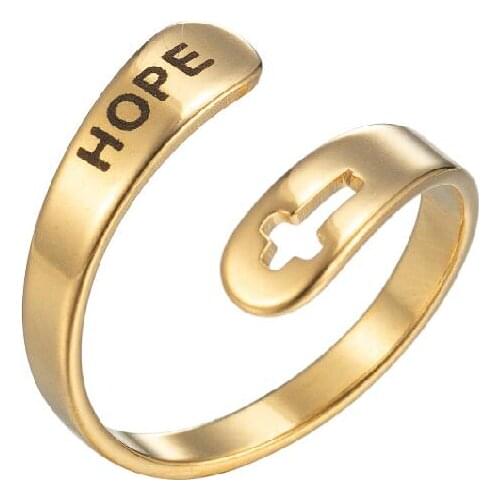 Fashion Engraved Letter HOPE Stainless Steel Rings for Women Men Simple LOVE FAITH BLESSED Words Couple Ring bagues pour femme