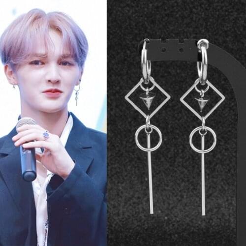 Fashion multi-match earrings men and women stainless steel personality earrings ear clips do not fade hot sale