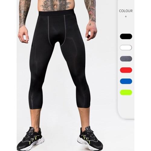 Aimpact Mens Tight PRO Cropped Pants Sports Fitness Running Shorts Trousers Quick-drying Jogging And Cycling Pants AM5144