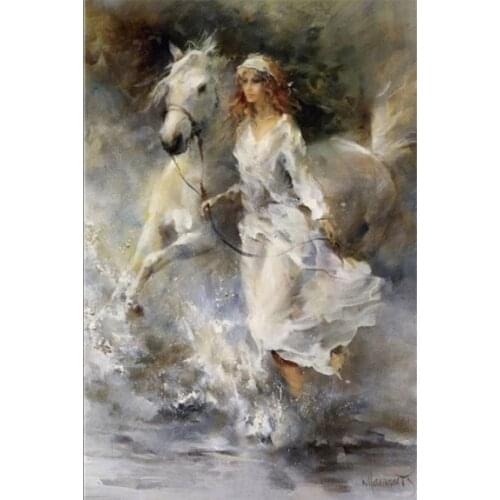 Cool Breeze Counted beauty horse Cross Stitch Kits Color DIY Handmade Needlework for Embroidery 14 ct Cross Stitch Sets Decor