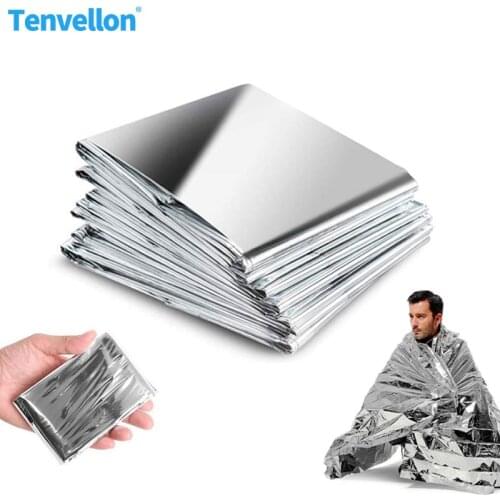 Outdoor Water Proof Emergency Survival Rescue Blanket Foil Thermal Space First Aid Sliver Rescue Curtain Military Blanket