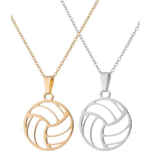 1pc Volleyball Pendant Necklace Sports Necklace Ladies Mens Necklace Children Necklace Jewelry Gift Stainless Steel