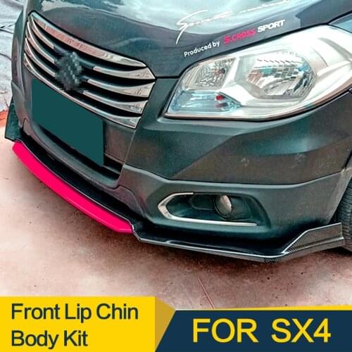 Front Bumper Spoiler Protector Plate Lip Body Kit Carbon Surface Chin Shovel For SUZUKI SX4 S-cross 2013-2015