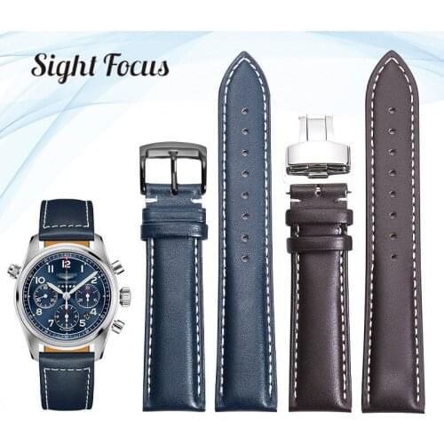 20 21 22mm Watch Band for Longines L3 811 810 820 Spirit Watchbands Real Calfskin Leather Strap for Conquest HydroConquest Belts