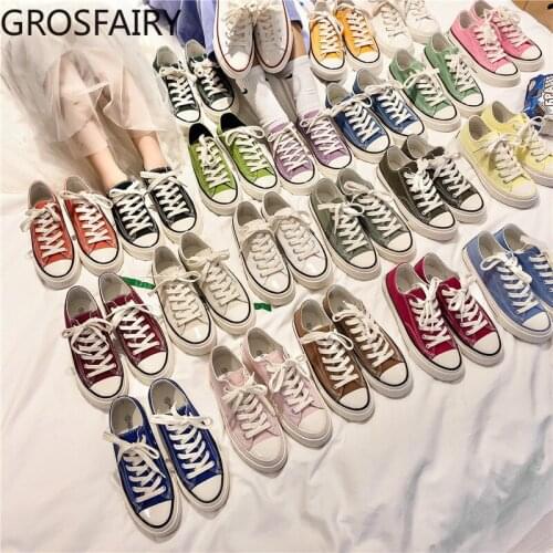 Ladies Flat Lace-up Canvas Shoes Black Vulcanized Shoes Rubber Sole Casual Fall Plus Size Womens Sneakers Zapatos De Mujer