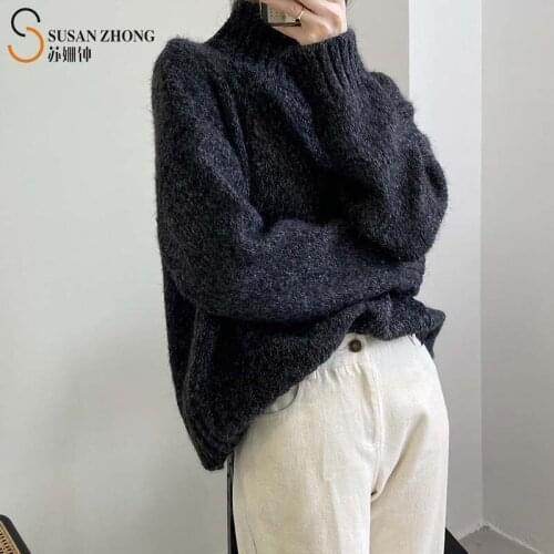 Women Pullovers Female Sweater Christmas Collection Special Designed Mutli-Clolor Knitting Oversize Mock Neck Autumn Winter