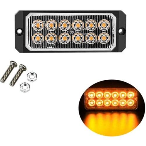 1 PC Emergency 12 LED Amber White Strobe Light Flashlight Tow Flashing Warning Lamp Lightbar 12V-24V for Car Truck Repair New