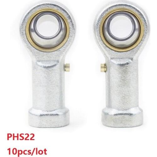 10pcs/lot PHS22 hole 22mm female thread ball joint bearing right/left hand Rod Ends Bearings Fish Eye Rod End Joint Bearing