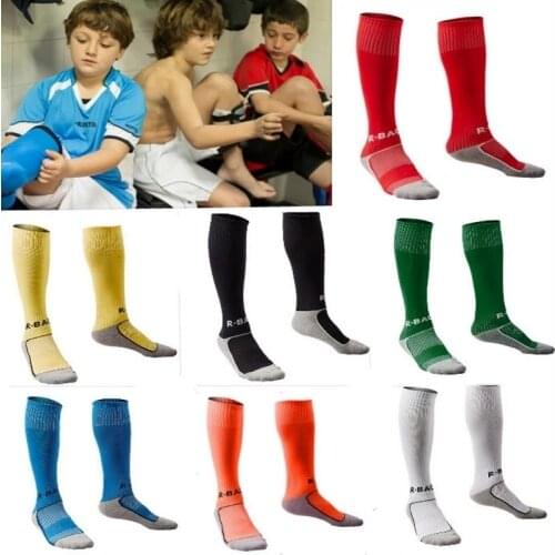 12 Colors New Kids Boy Sport Baseball Football Soccer Running Plain Long Socks Over Knee High Sock Hockey Boys Soccer Sock -41