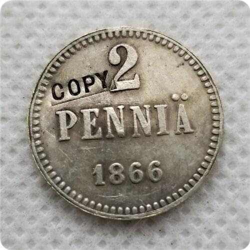 1866 FINLAND 2 PENNI COPY commemorative coins-replica coins medal coins collectibles