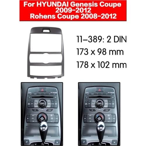 2 Din Fascia For HYUNDAI Genesis Coupe Rohens Coupe Radio DVD Stereo Panel Dash Mounting Installation Trim 11-389