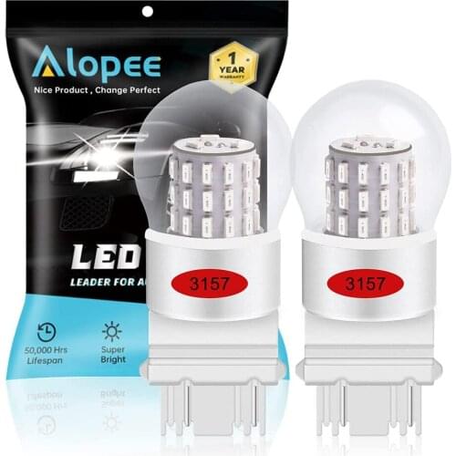 2-Pack 3156 3157 3056 3057 AK-3014 39 SMD Super Bright Low Power Red LED Light for 12V DC Car Brake Lights Tail Bulb