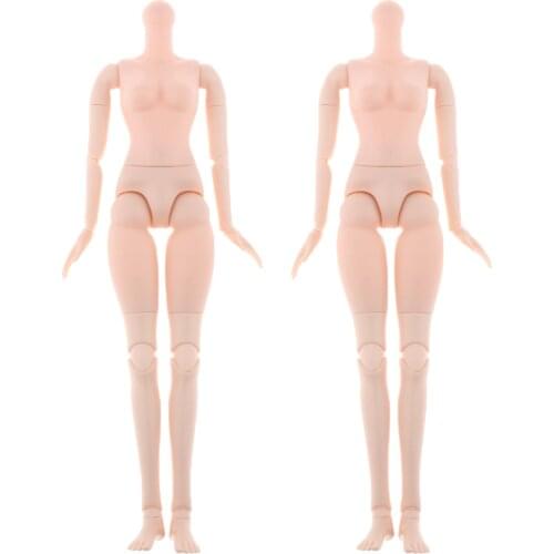 2 Packs Joint 1/4 Dolls Body Self DIY Supplies White Skin No Head Toys