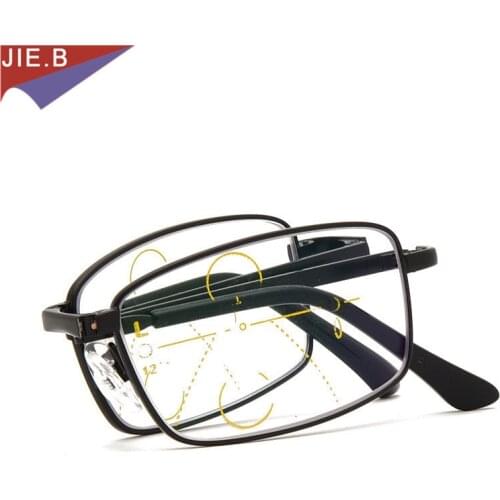 2018 Fashion Intelligence Multifocali Progressive Pieghevole Occhiali Da Lettura Bifocale Vedere Vicino Lontano Ultra Light