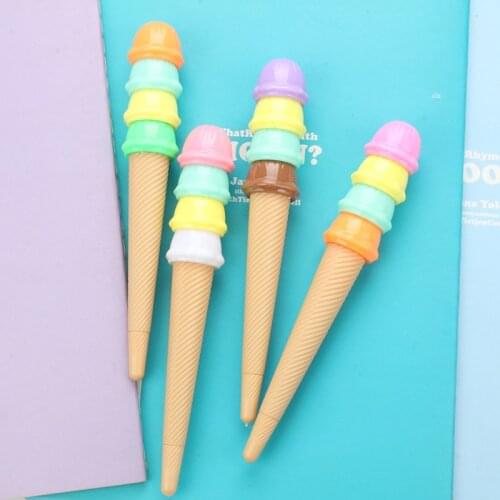 36 pcs/lot Creative Ice Cream Gel Pen Cute 0.5 mm black Ink Signature Pens Promotional Gift Office School Supplies