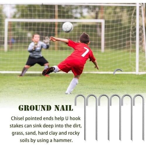 6pcs Ground Stakes Heavy Duty Galvanized Steel J Peg Strong Ground Nail Tent Stake Canopy Anti SlipJ Hook for Outdoor Garden