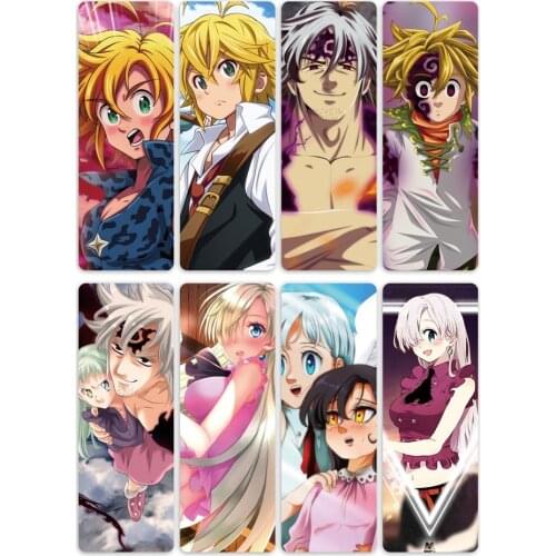 8pcs/set Anime PVC Bookmark of The Seven Deadly Sins Meliodas for Cosplay DIY Accessories or Collection
