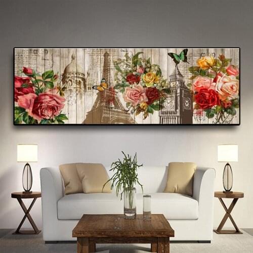 Tower Flower Woodlike 5D Diy diamond painting cross stitch full square round diamond Emeroidery mosaic wedding decorationZP-3749