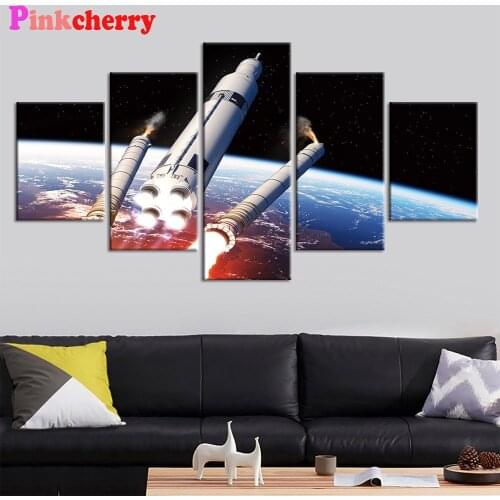 5 d diy diamond mosaic Space satellite landscape Diamond For Room Home Decor diamond Painting embroidery 5 piece