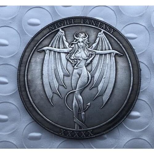 American Morgan Hobo Coin Crafts Female Devil Angel Commemorative Coin Gift Gift