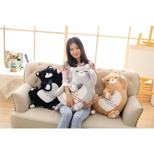 Large 50cm cartoon cat hug small fish soft plush toy birthday gift b0887