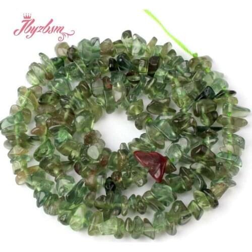 3-4x4-5mm Freeform Irregular Green Apatite Chips Natural Stone Beads For DIY Necklace Bracelat Jewelry Making 15" Free Shipping