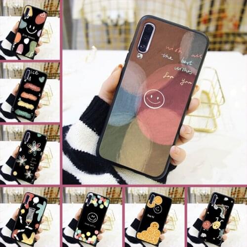 Back Cover For Samsung Galaxy A40 A30 A20 A10 Smile Face Happy Cute Phone Case Soft Silicone For Samsung Galaxy A50 A60 A70 A80