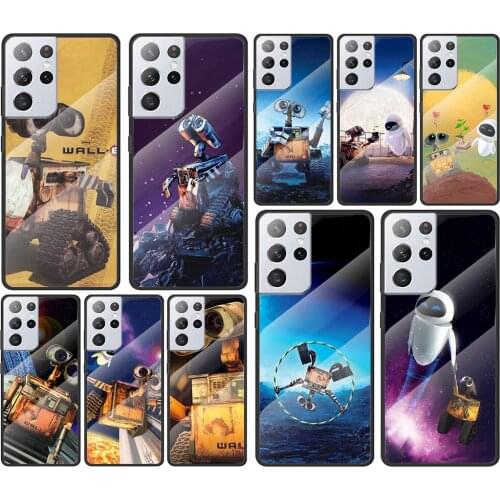 Disney Movie WALL·E for Samsung Galaxy S21 Ultra Plus A72 A52 4G 5G M51 M31 M21 Luxury Tempered Glass Phone Case Cover