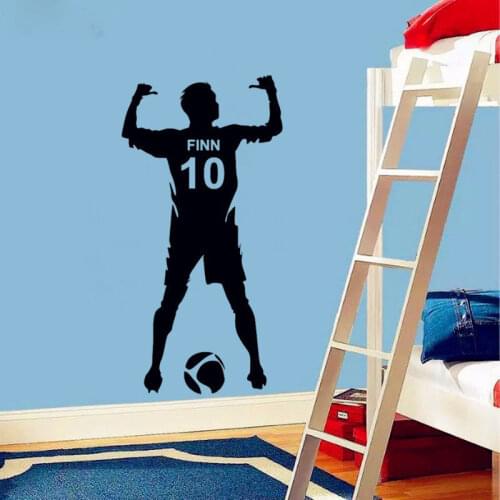 Football Personalized Name & Number Vinyl Wall Decal Poster Wall Art Decor-Kids & Boy Bedroom Soccer Wall Sticker decoration3YD4