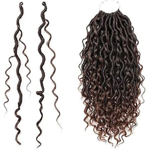 InstyleFashion 14&18Inch Messy Goddess Locs River Faux Locs Curly Crochet Braid Passion Twist Synthetic Braids Hair Extensions